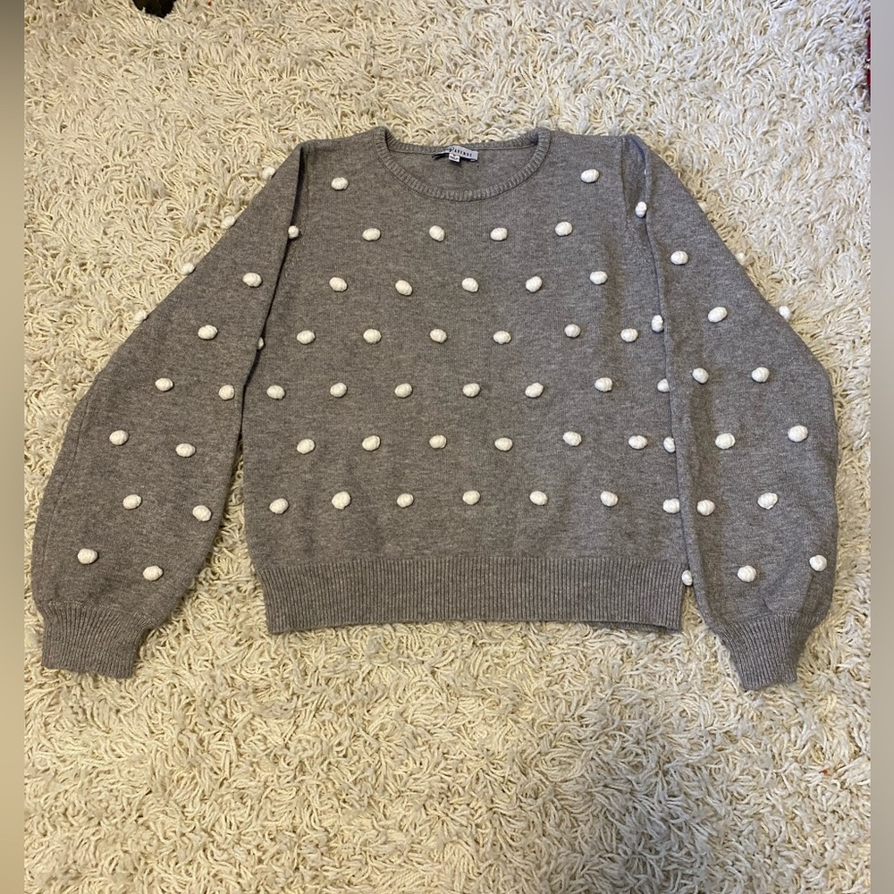 Gray Pom Pom Sweater
